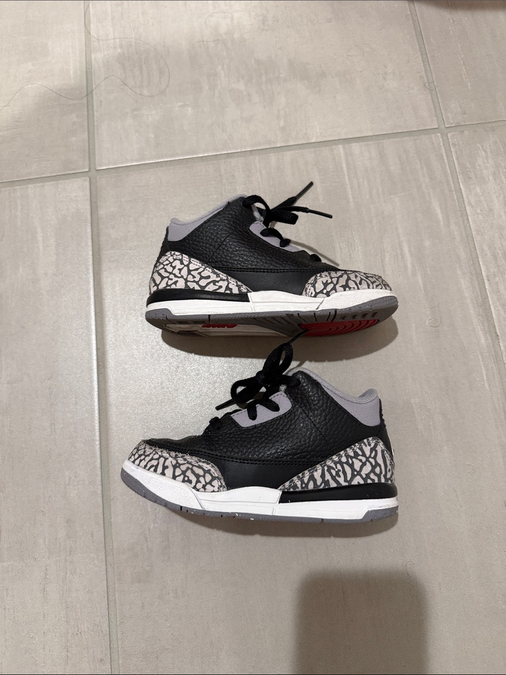 Air Jordan 3 black cement sz 9c toddler no box used Nike III